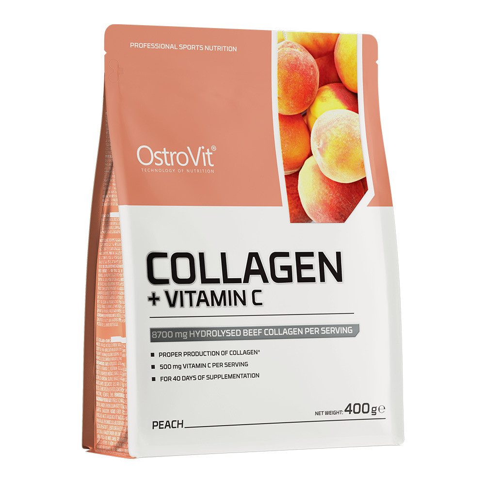 OstroVit OstroVit Kollagen + Vitamin C 400 g Pulver, Die Quelle für hydrolysiertes Rinderkollagen