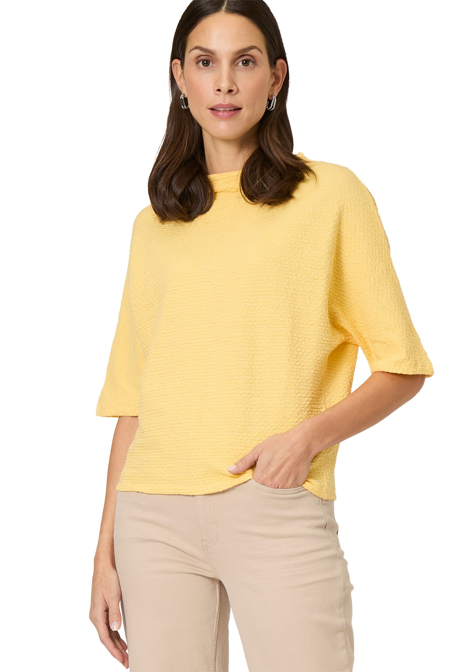 Kurzarmshirt zero Shirt mit Strukturmuster