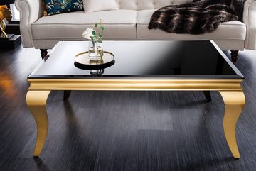 riess-ambiente Couchtisch MODERN BAROCK 100cm schwarz / gold (Einzelartikel, 1-St), Wohnzimmer · Glasplatte · Edelstahl · eckig