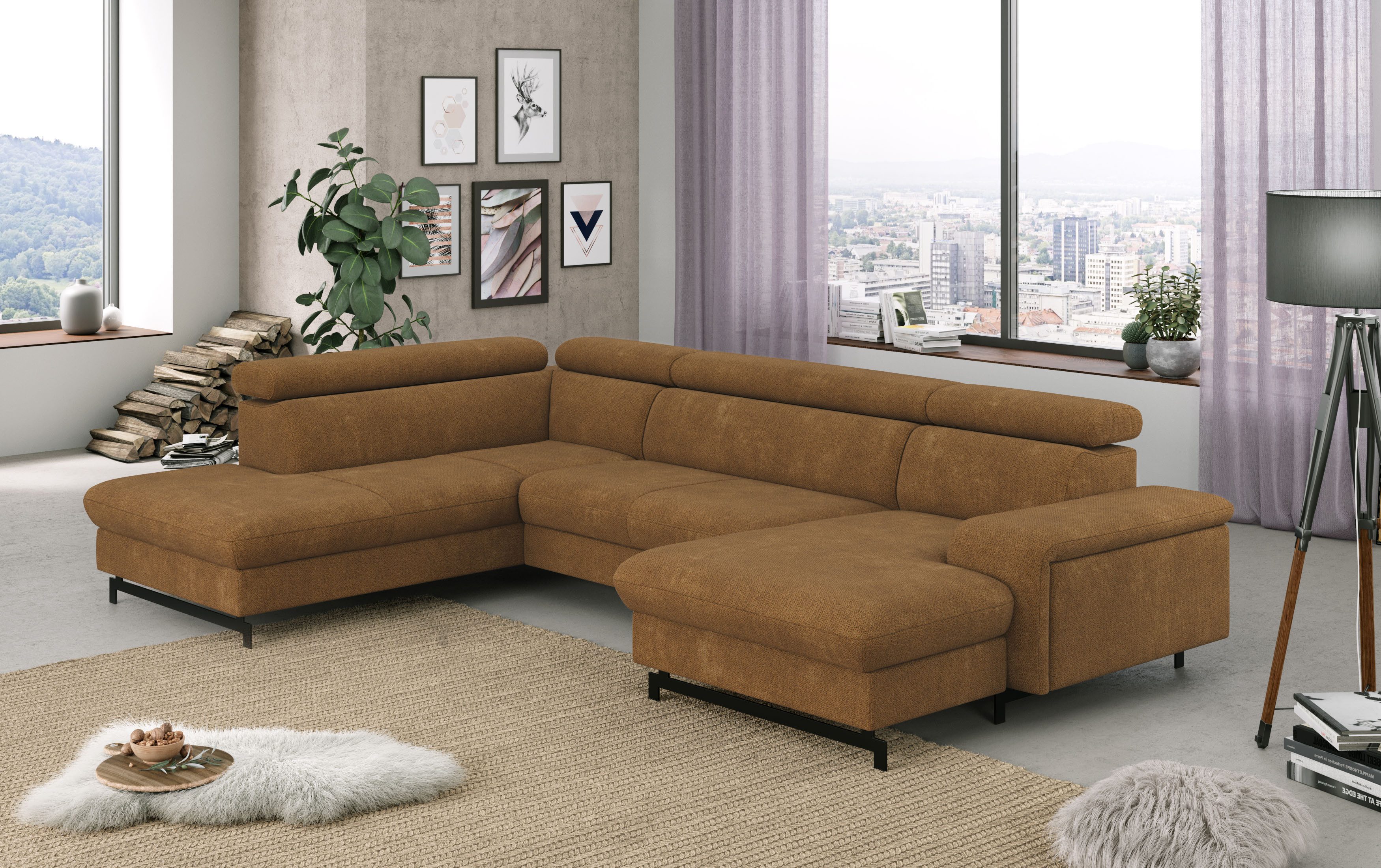 COTTA Wohnlandschaft Emma U-Form, mit Kopfteilverstellung, günstig online kaufen