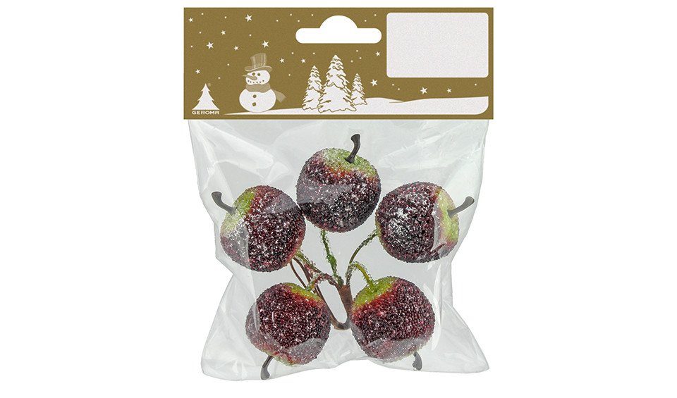 Rodermund Weihnachtsfigur Deko Äpfel rot grün Ø 30 mm an Draht, 5 Stück günstig online kaufen