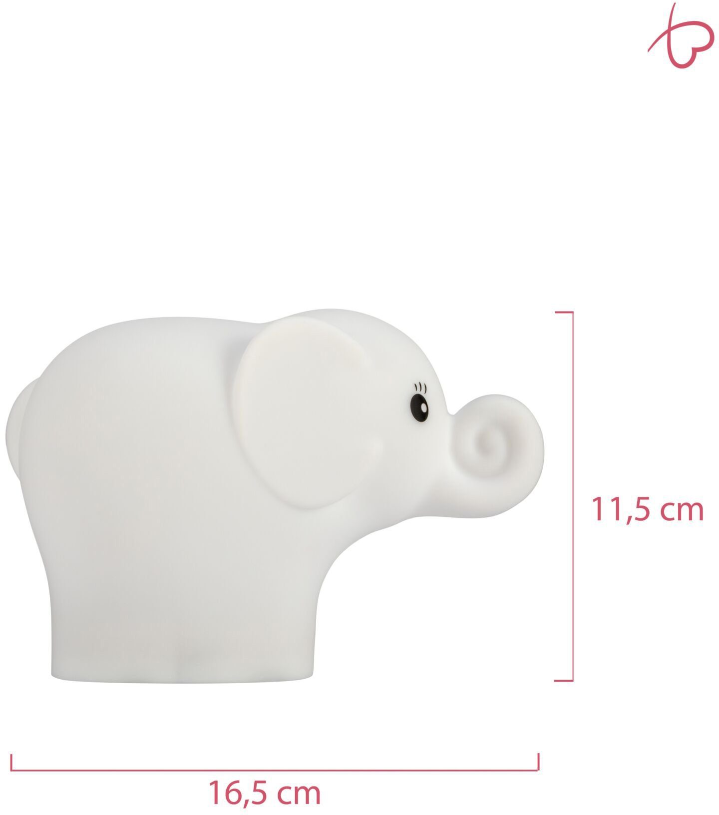 integriert, RGBW Pauleen Nachtlicht Nachtlichtfunktion, Night Elefant, LED Farbsteuerung, Farbwechsel BPA-Frei, LED-Modul, Farbwechsel, Farbwechsler, fest Elephant, LED