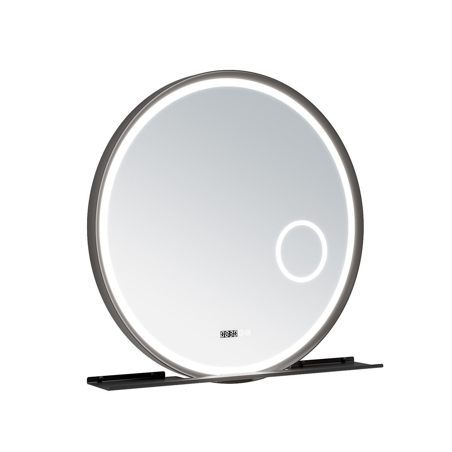 AQUALAVOS Badspiegel Rund 80 cm Spiegel LED Badspiegel mit 3-facher Vergröß günstig online kaufen