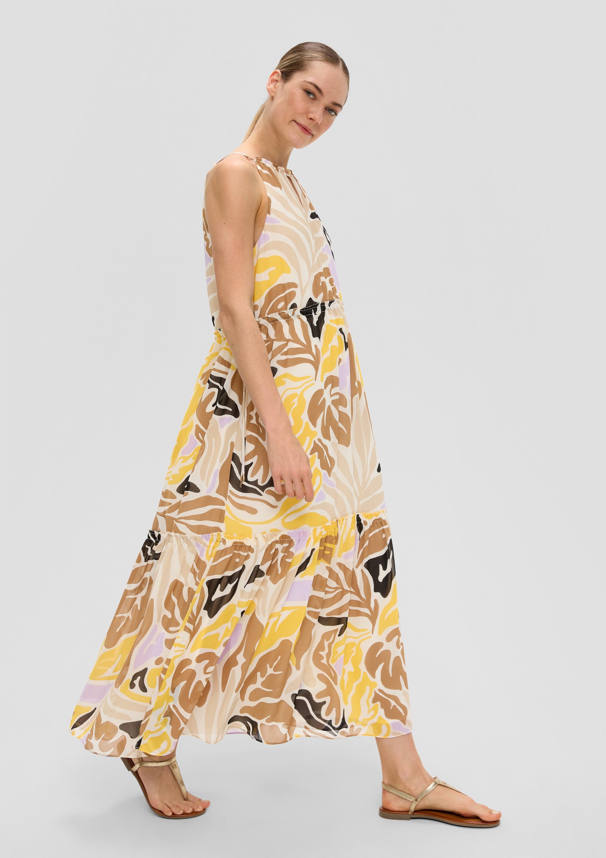 s.Oliver Maxikleid Kleid Leichtes Maxikleid aus Chiffon mit Volants