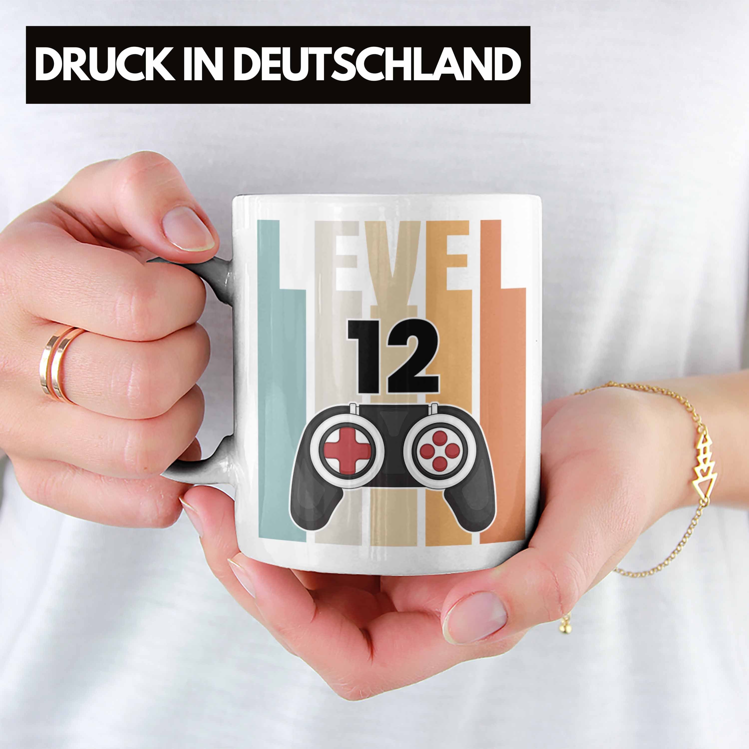 Trendation Tasse Trendation - 12. Weiss Jungs Gamer Geschenkidee Geburtstag Tasse Jungen zum