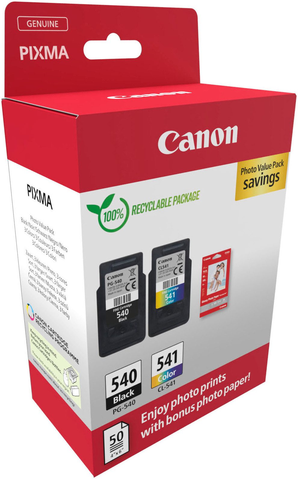 Canon PG-540/CL-541 Photo Value Pack Tintenpatrone (Packung, 2-tlg)