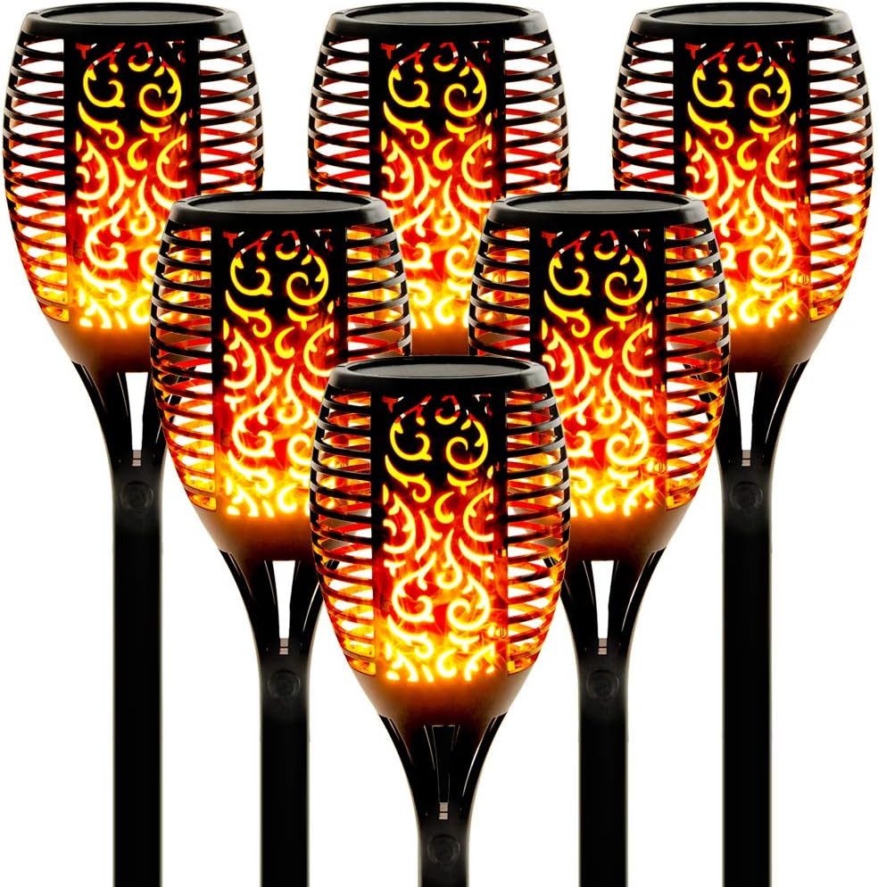 LED Solarleuchte Gartenfackel LED Solar Fackel Solarleuchten Flammeneffekt