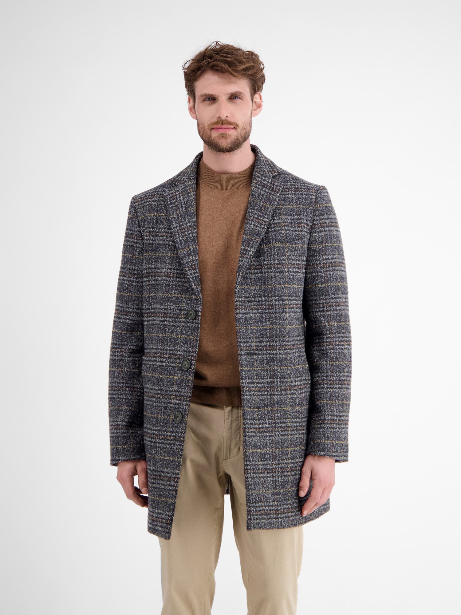 LERROS Wollmantel LERROS Herren-Mantel, kariert