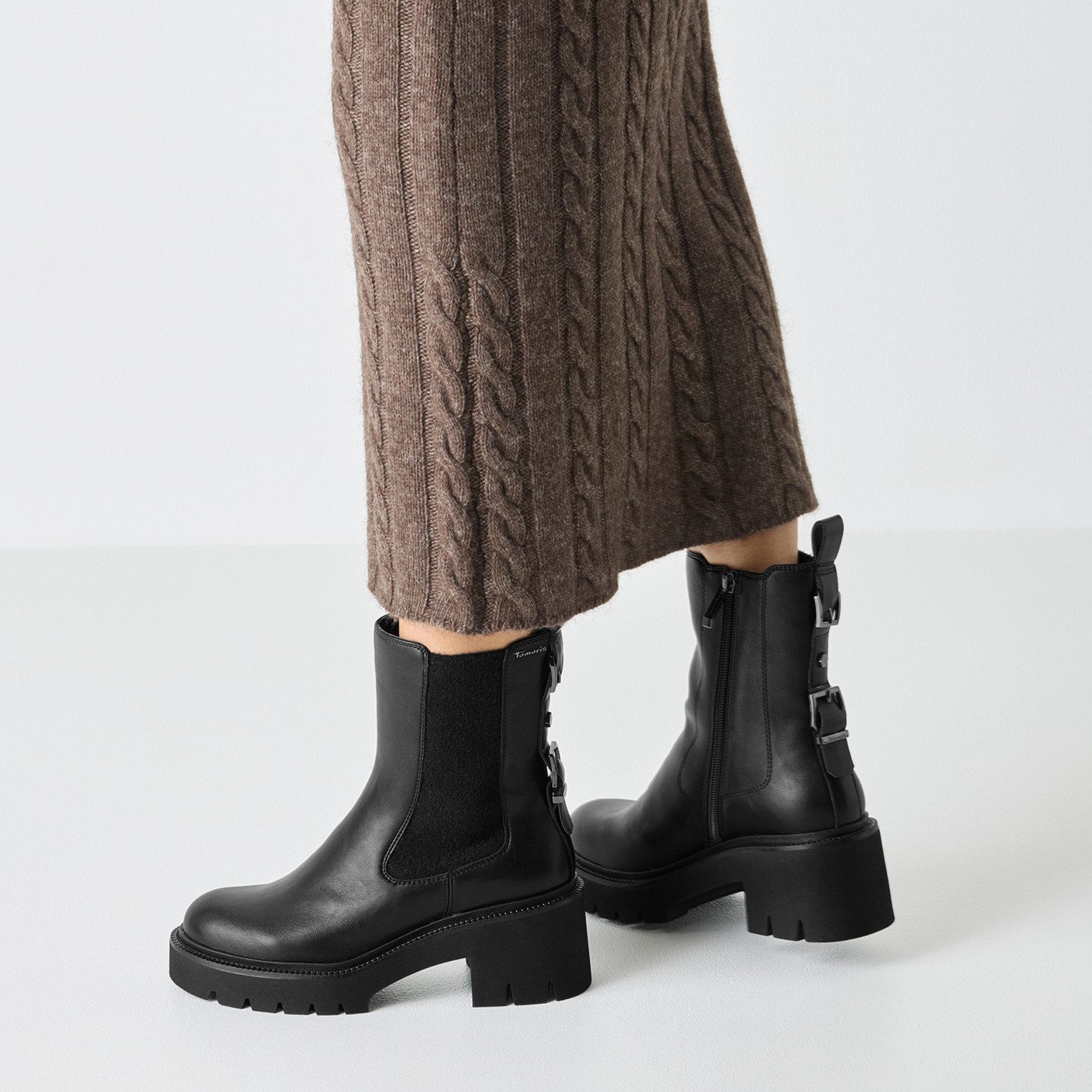 Tamaris Chelseaboots, Blockabsatz, Stiefelette mit Zierschnallen-Element an günstig online kaufen