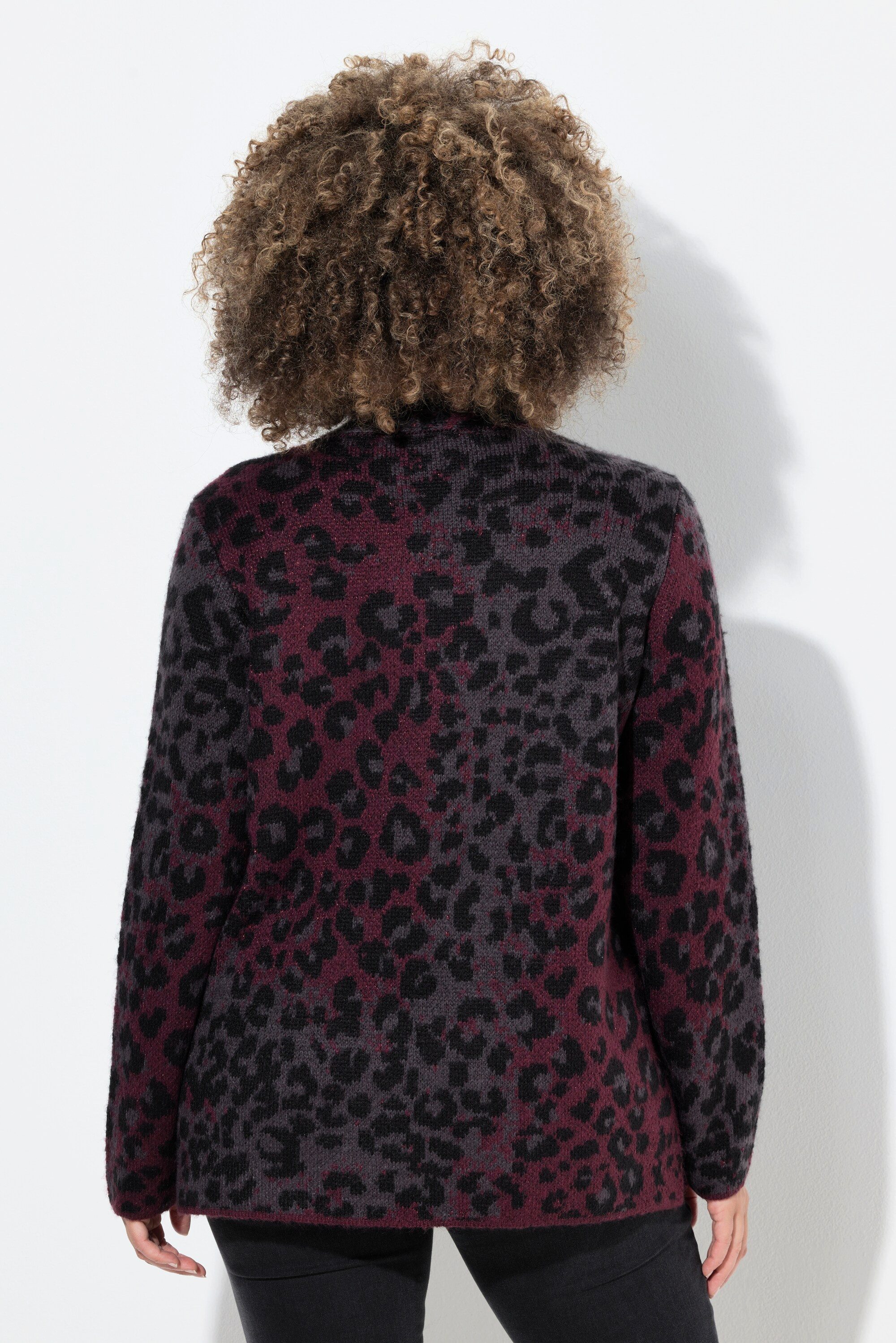 Ulla Popken Strickpullover Pullover Leomuster Schalkragen Langarm