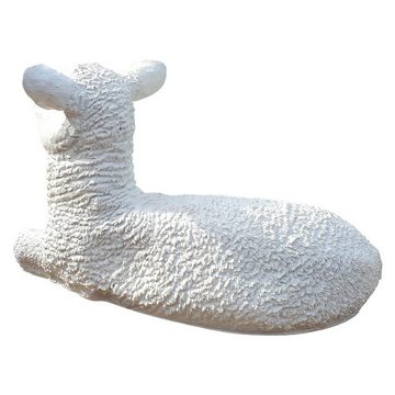 Fachhandel Plus Tierfigur Dekofigur Lamm Lotta liegend Gartendeko Tierfigur Schaf Gartenfigur, handbemalt, schöne Tierfigur