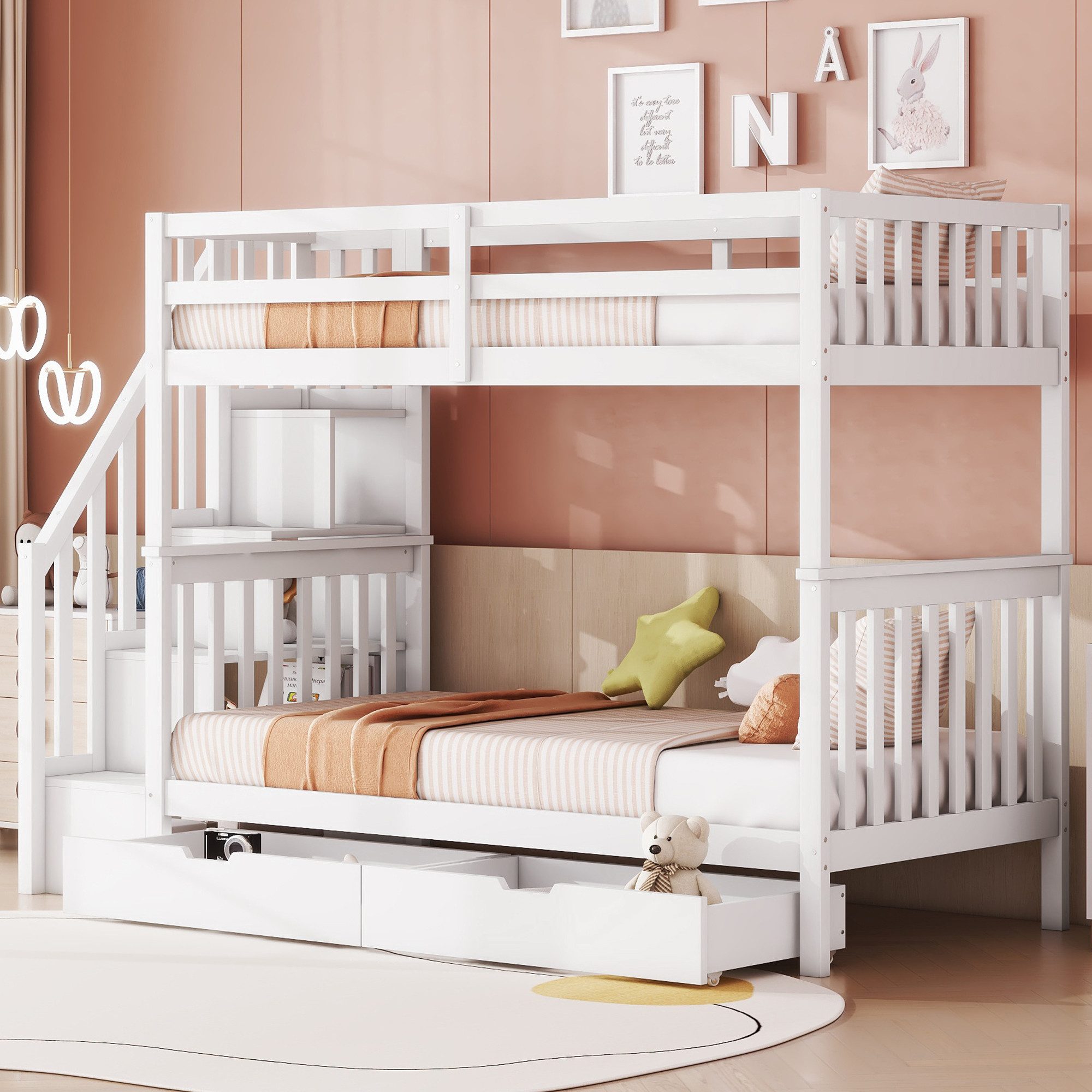 Flieks Etagenbett, Kinderbett Hochbett 90x200cm mit günstig online kaufen