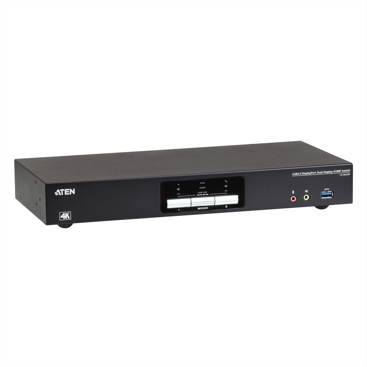 ATEN CS1942DP KVMP-Switch 2-fach, DisplayPort für 2 Displays 4K, USB 3 Netzwerk-Switch