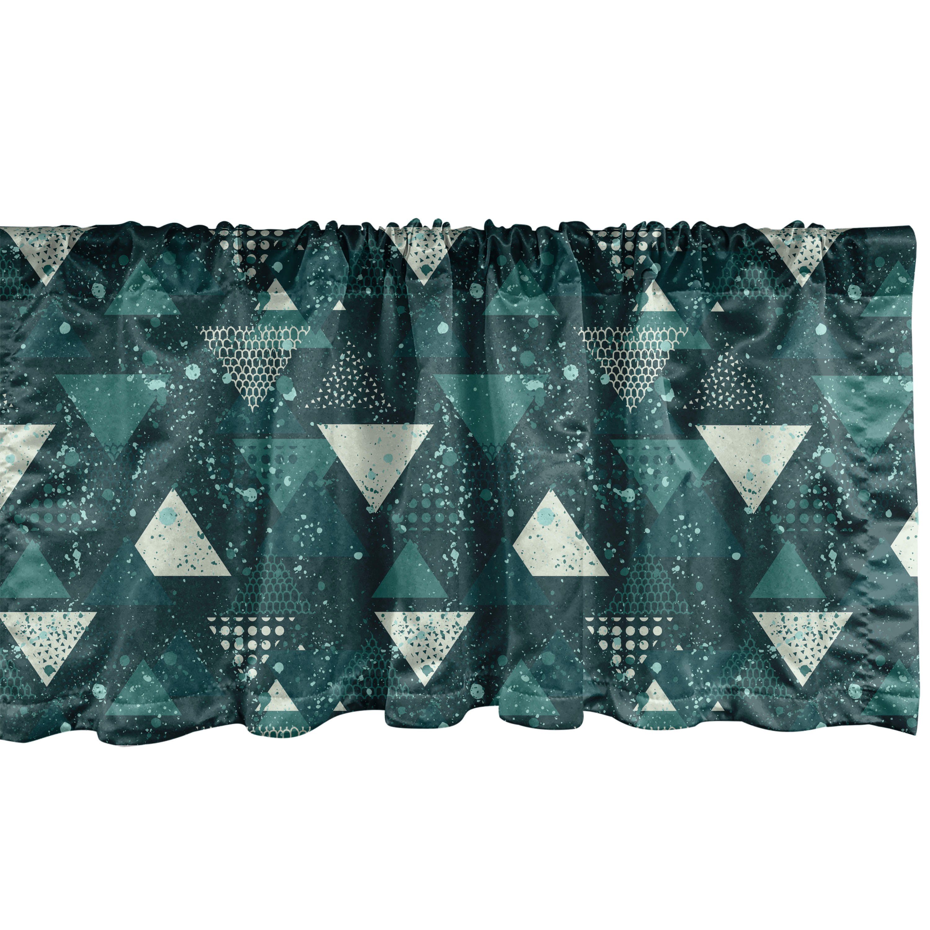 Scheibengardine Vorhang Volant für Küche Stangentasche, Schlafzimmer Dekor Microfaser, Triangles Grunge Verunstaltungen Pinsel Abakuhaus, mit