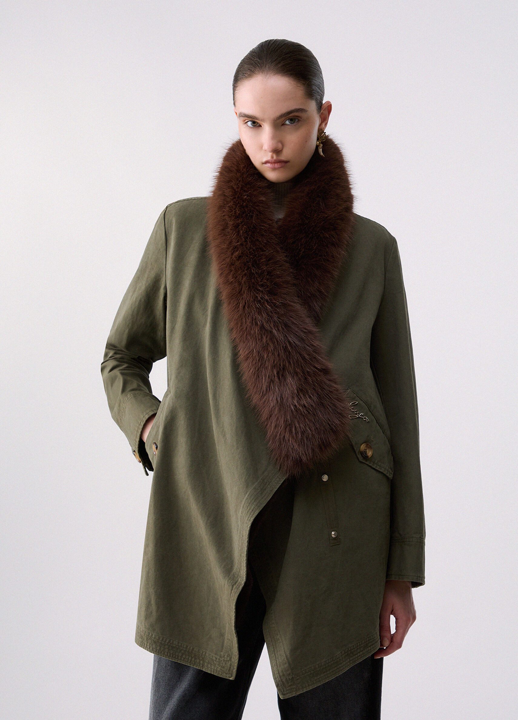 Liu Jo Canvasjacke - Vielseitige 3 in 1 Baumwolljacke mit Kunstfellweste für Damen
