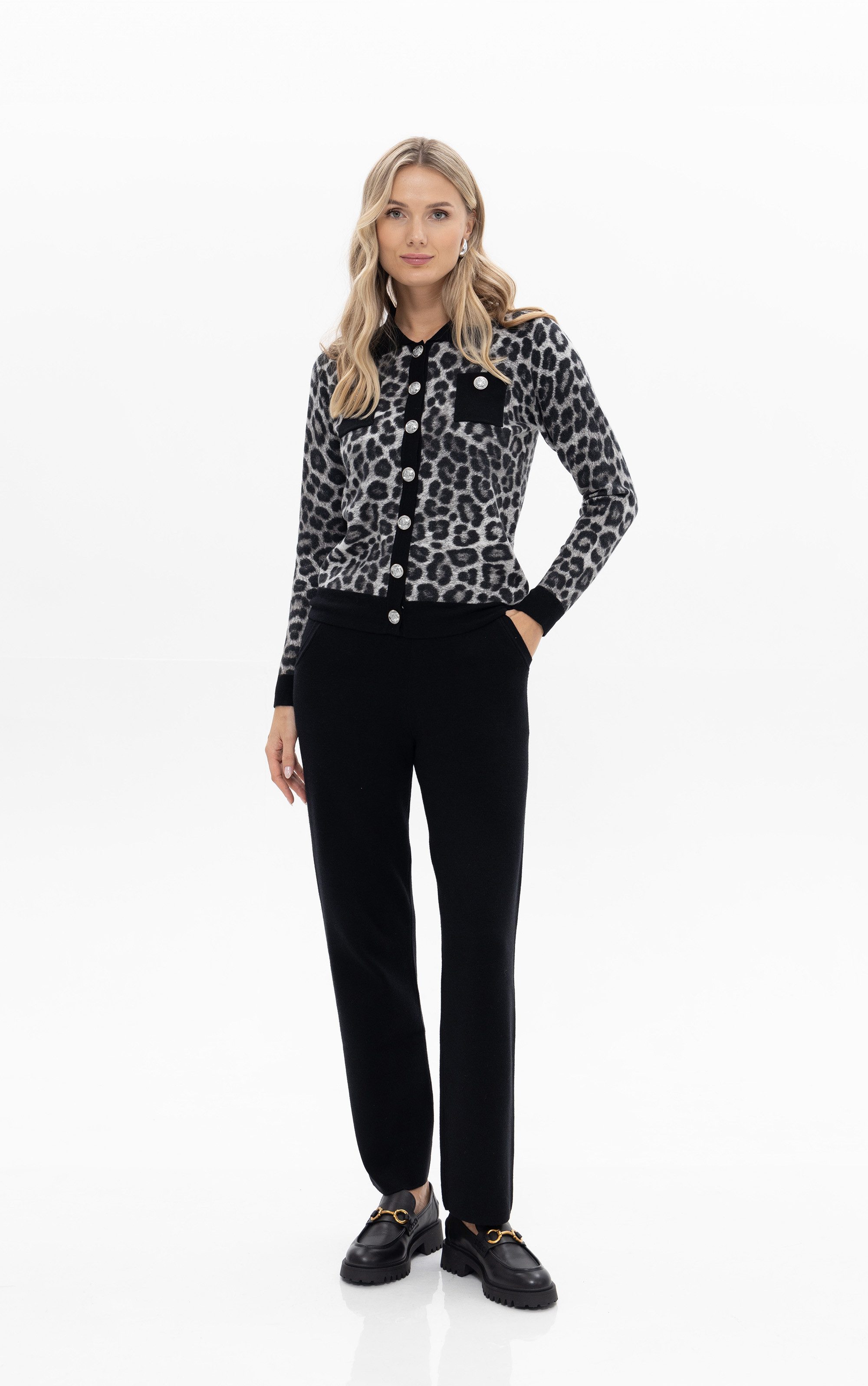 Passioni Cardigan Jacke im Animalprint günstig online kaufen