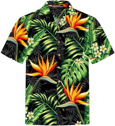 Hawaiihemdshop.de Hawaiihemd »Hawaiihemdshop Hawaii Hemd Herren Baumwolle Kurzarm Blüten Shirt«