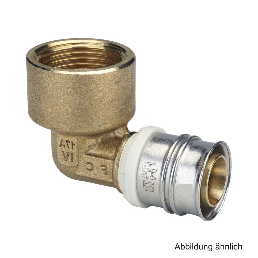 Fränkische Rohrwerke Wasserrohr Alpex Übergangswinkel mit Innengewinde, Messing, 26 mm x Rp 3/4"