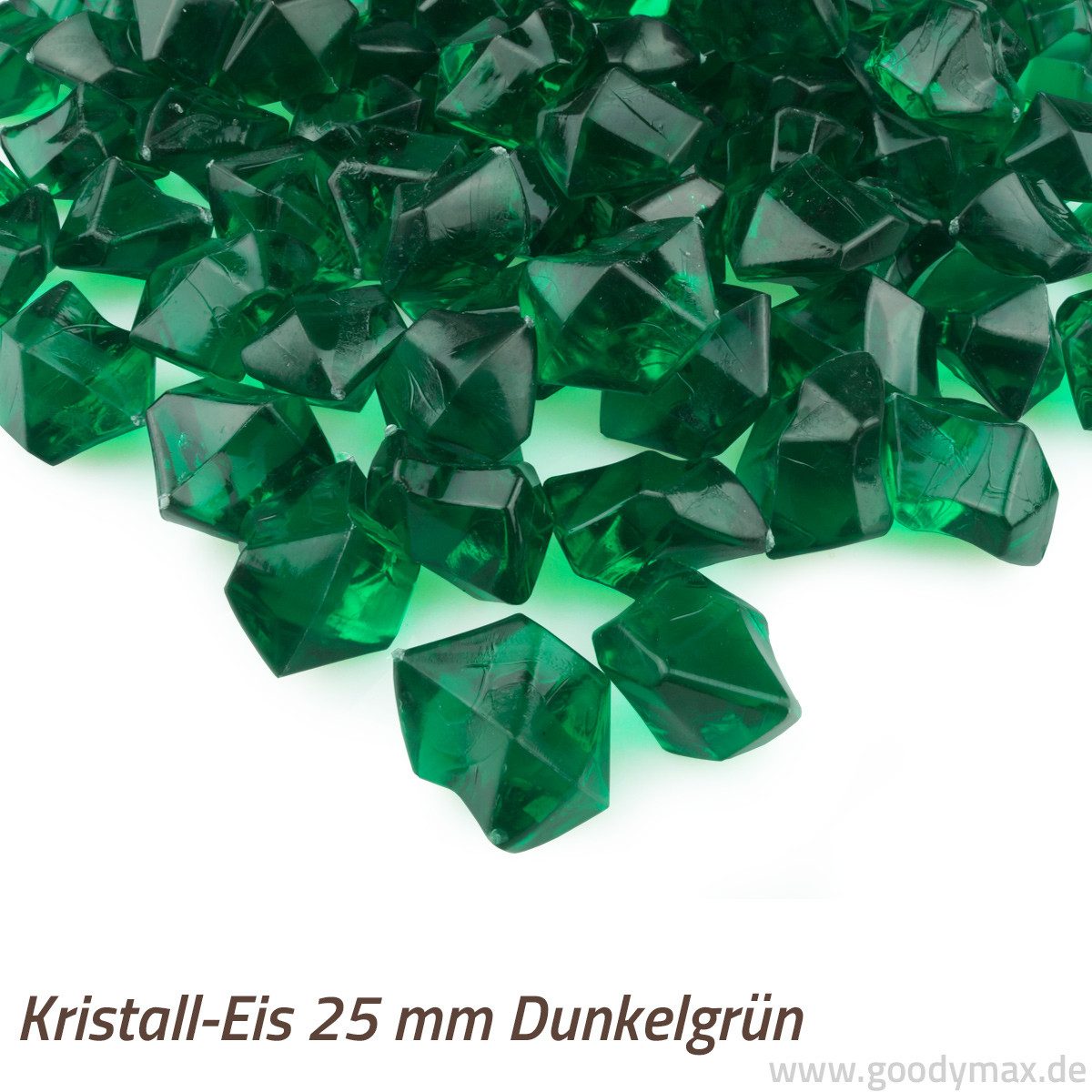 Goodymax Streudeko Dekosteine, Kristall-Eis, Eiswürfel 25 mm, 50 Stück, Ziersteine Dekosteine Granulat Diamanten Edelsteine Dekoeis