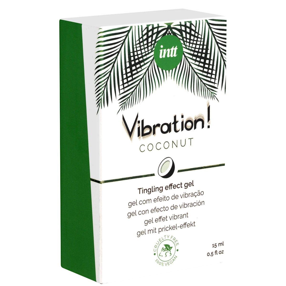 INTT Stimulationsgel Vibration! Coconut - für einen intensiven Orgasmus, Flasche mit 15ml, 1-tlg., prickelndes Intimgel mit Geschmack (Kokos)