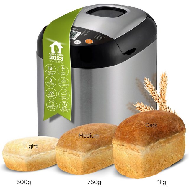 TurboTronic by Z-Line Brotbackautomat für 500g – 1 KG Weißbrot Vollkorn Sauerteig Roggenbrot Eiweißbrot, 550 W, für glutenfreies Brot Brotbackmaschine Brotbackgerät