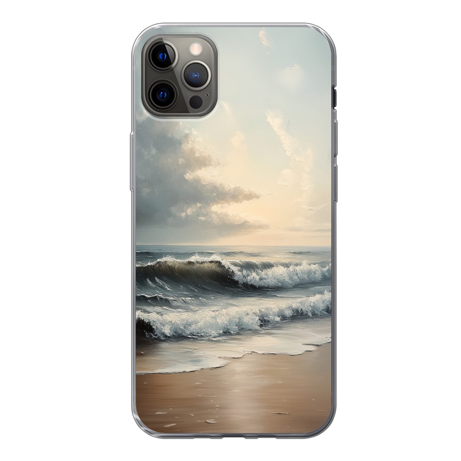 MuchoWow Handyhülle für Apple iPhone 13 Pro Max Strand - Meer - Sonnenuntergang, Smartphone-Bumper, Print, Handy Schutzhülle Dünn
