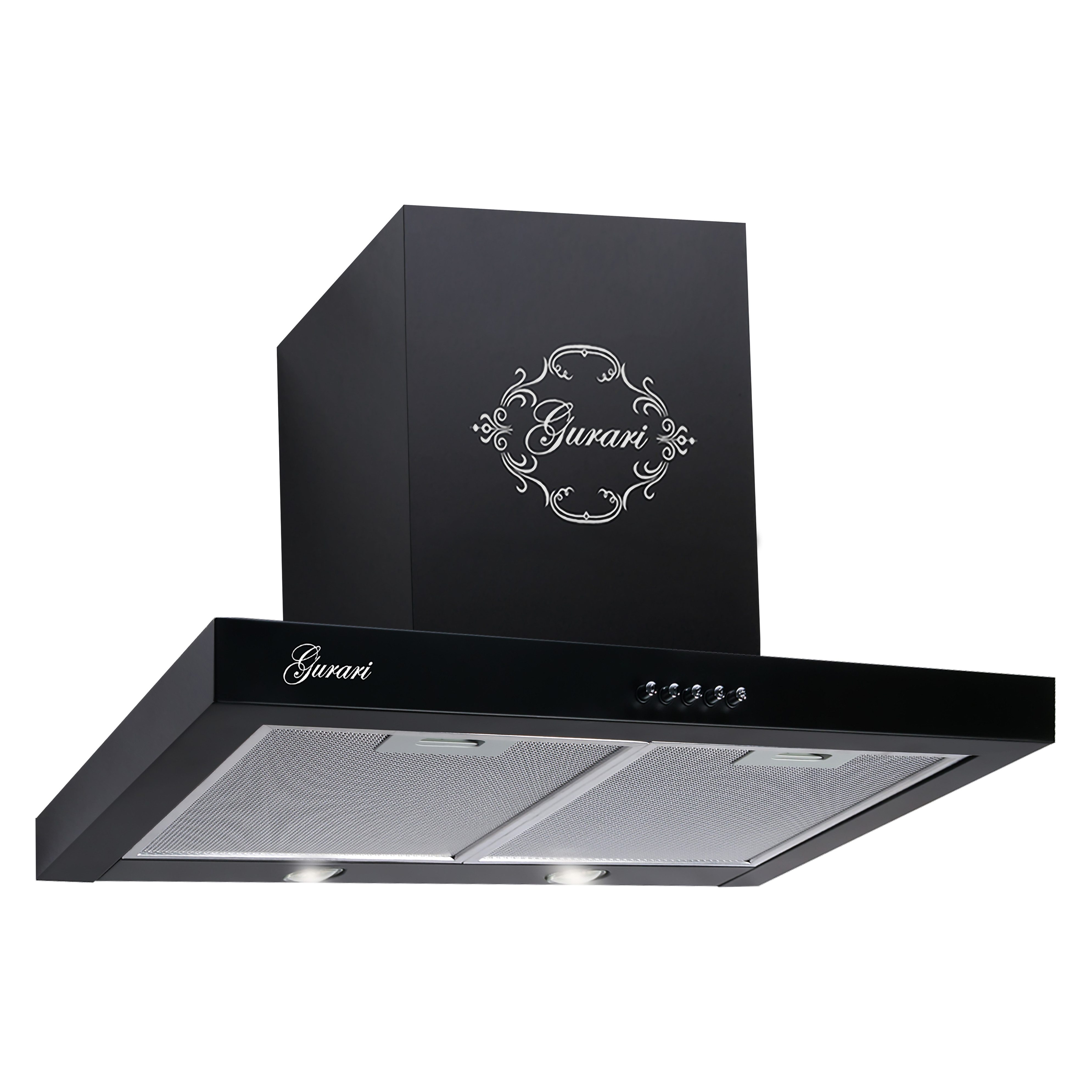 GURARI Wandhaube GCH F 461 N Dunstabzugshaube Wandhaube Motor 1000m³/h GCH F 461 N Dunstabzugshaube Wandhaube Motor 1000m³/h, schwarze Dunstabzugshaube 60 cm, 1000m³/h, Abzugshaube 3 Stufen