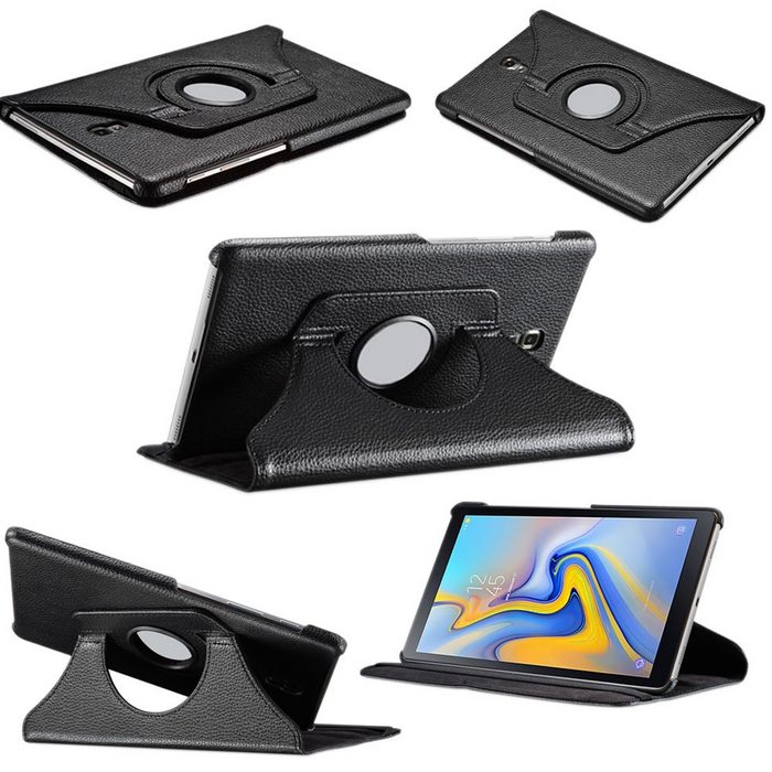 Wigento Tablet-Hülle Für Samsung Galaxy Tab S4 10.5 T830 T835F Schwarz 360 Grad Hülle Cover Kunstleder Tasche Case Neu