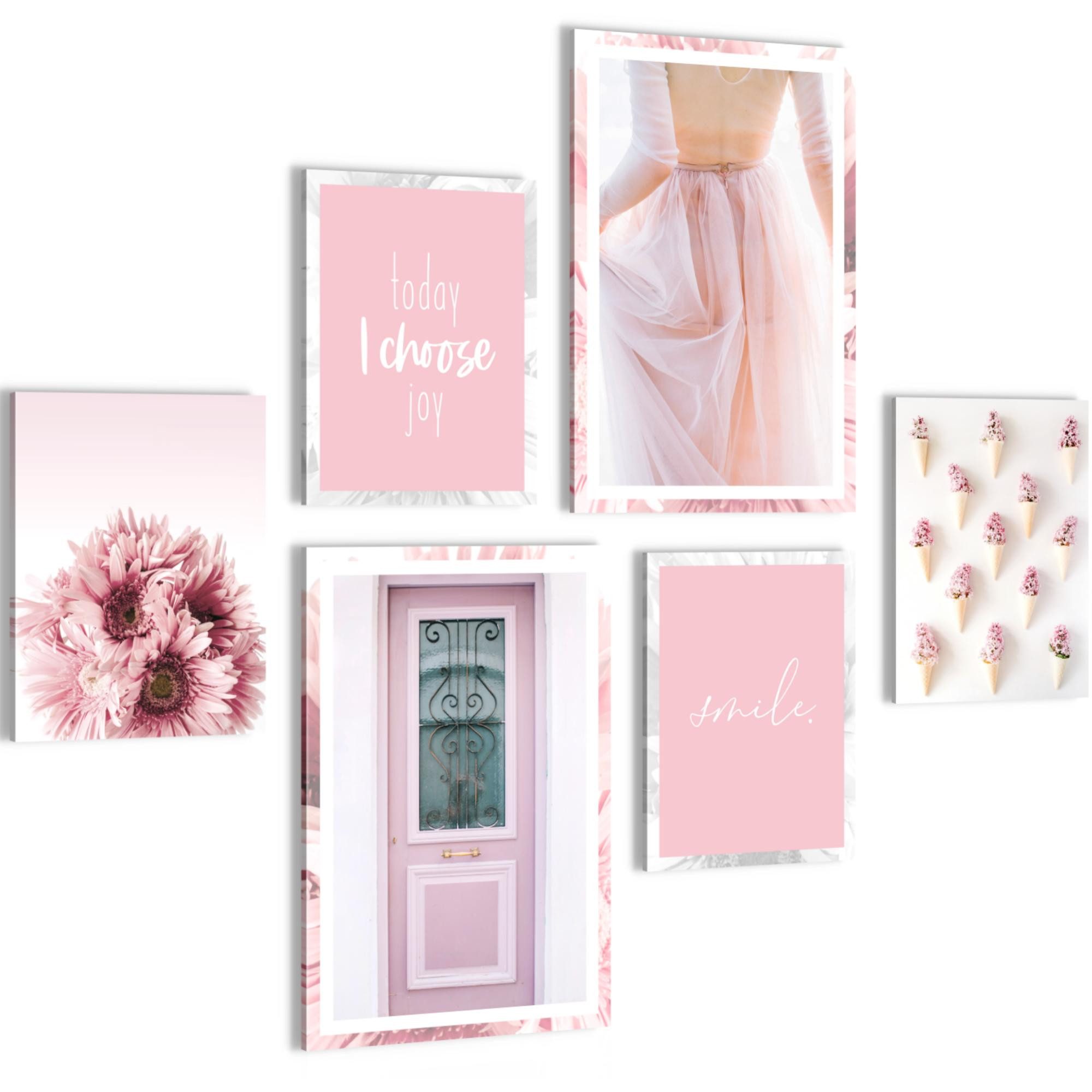 Novart Wandbild Fashion Rosa AUFHÄNGFERTIG Modern Deko Mädchen Teenager N020467a, 136L x 124B cm