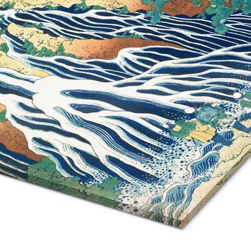 Posterlounge Acrylglasbild Katsushika Hokusai, Kirifuri-Wasserfall auf dem Kurokami, Wohnzimmer Orientalisches Flair Malerei