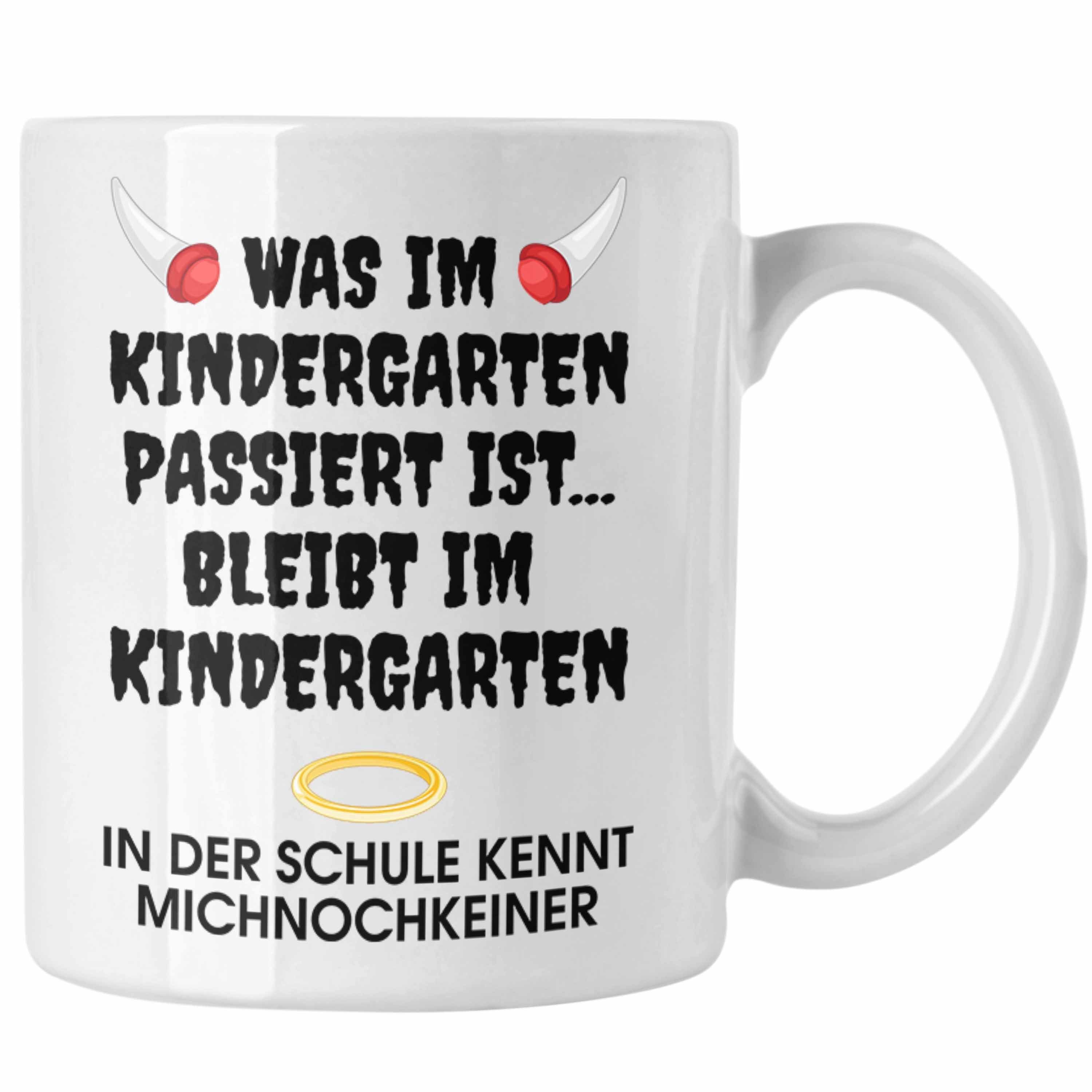 Trendation Tasse Trendation - Schulkind 2022 Lustig Einschulung Mädchen Junge Geschenk Schultüte Tasse Schulstart 1 Schultag Schuleinführung Schulanfang Geschenkidee Weiss