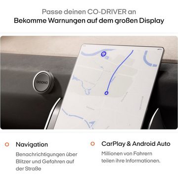 OOONO 4 Stück OOONO CO-Driver NO2 Modell 2024 Warnt vor Blitzern Verkehrsalarm (Wiederaufladbar - LED-Anzeige - CarPlay & Android Auto kompatibel)