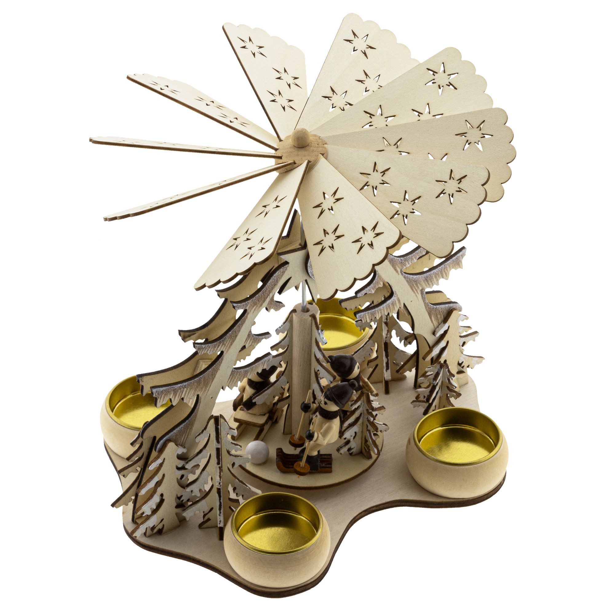 GartenHero Weihnachtspyramide Weihnachtspyramide Holz Teelichter Holzpyramide Weihnachten Pyramide