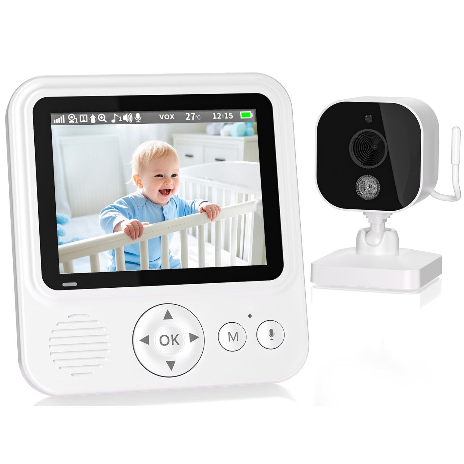 Video-Babyphone Babyphone mit Kamera 720p IPS 2,8" mit VOX & Nachtsich