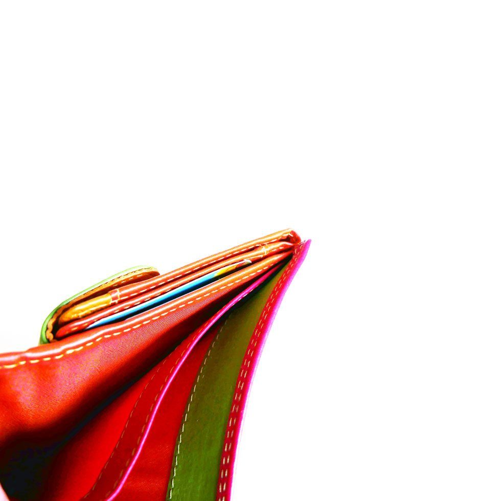 JOCKEY CLUB Kartenfächer, hochkant, BO-KAAP 2 Scheinfächer, innen Geldbörse Echtleder M, 8 rot multicolor
