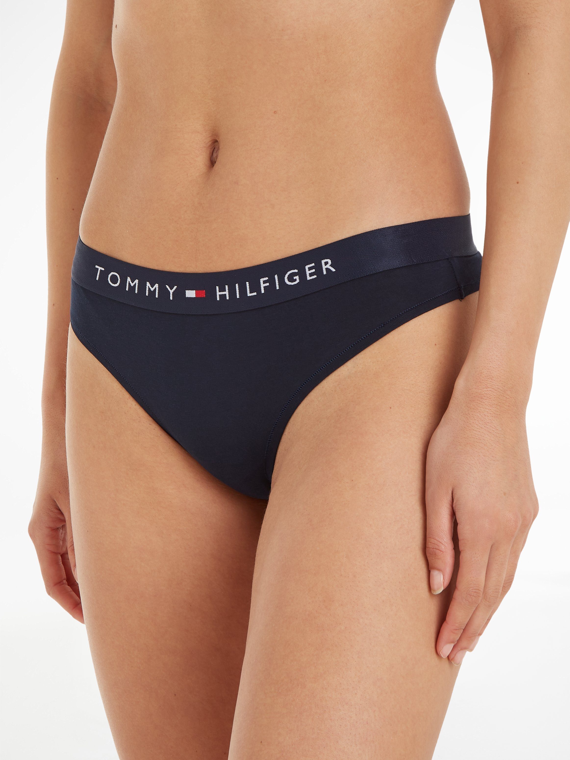 Slip THONG Hilfiger Underwear Tommy Hilfiger Desert-Sky mit Markenlabel Tommy