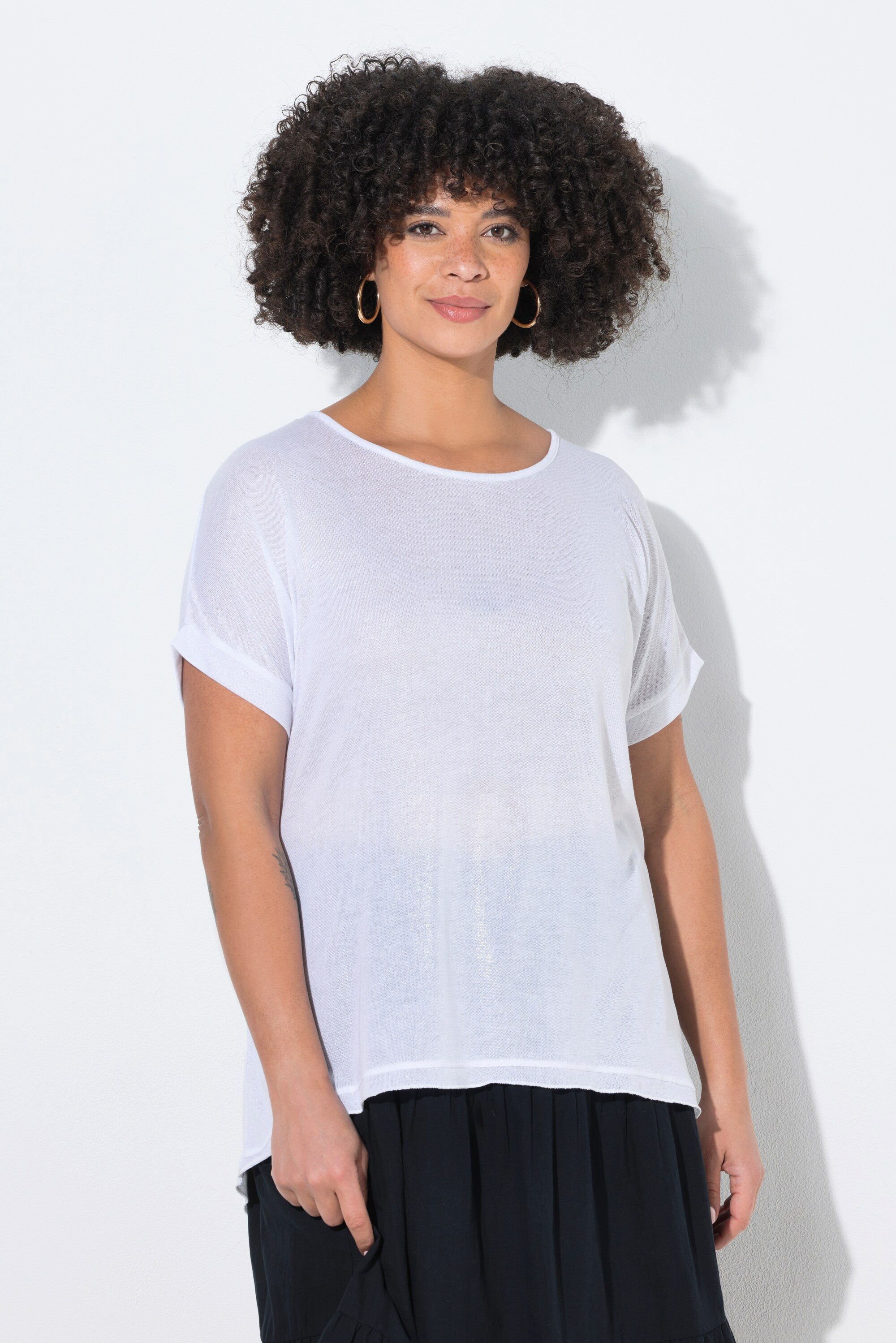 Angel of Style T-Shirt Strickshirt Comfort Fit Silberdruck Halbarm