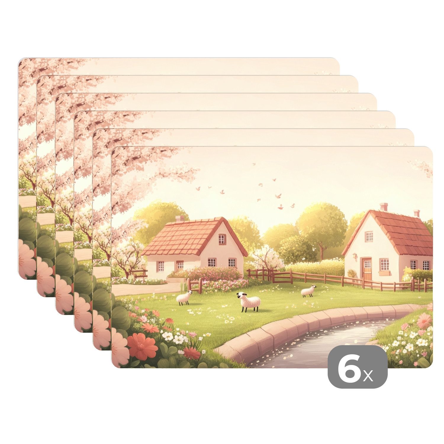 MuchoWow Platzset Schafe - Hütte - günstig online kaufen