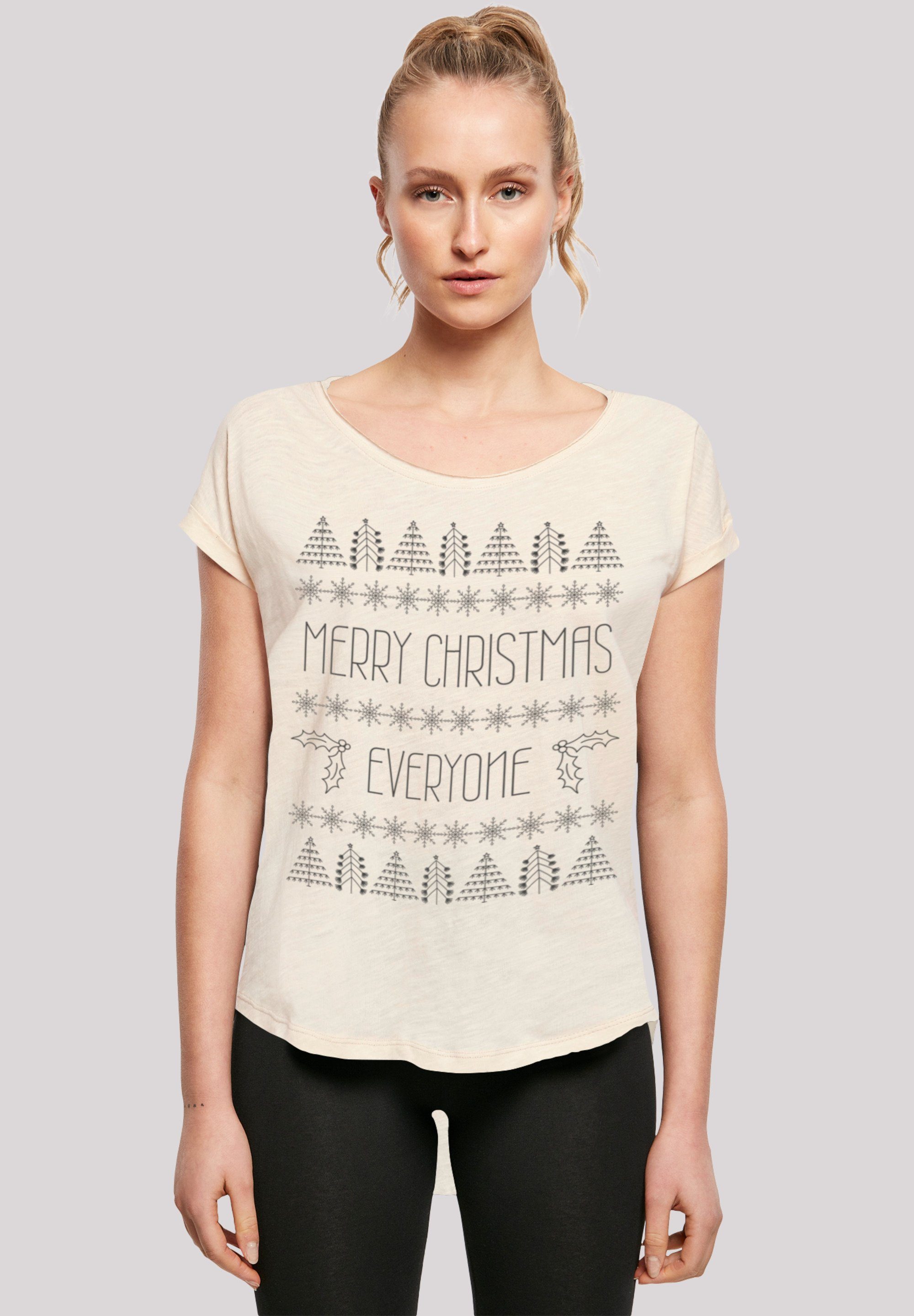 Christmas Everyone F4NT4STIC Merry Weihnachten T-Shirt Print Whitesand