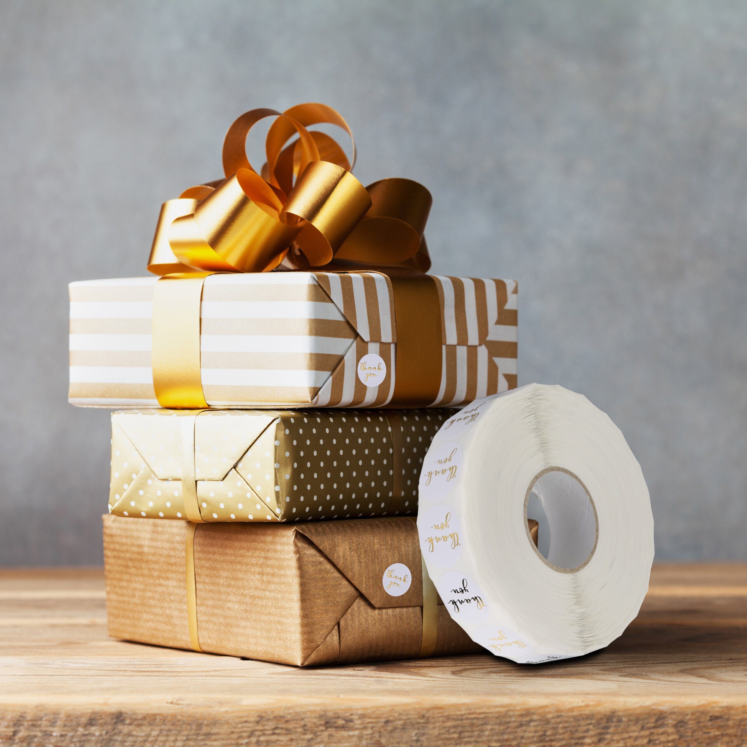 relaxdays Sticker Danke Aufkleber "Thank you" 2500 Stück, weiß