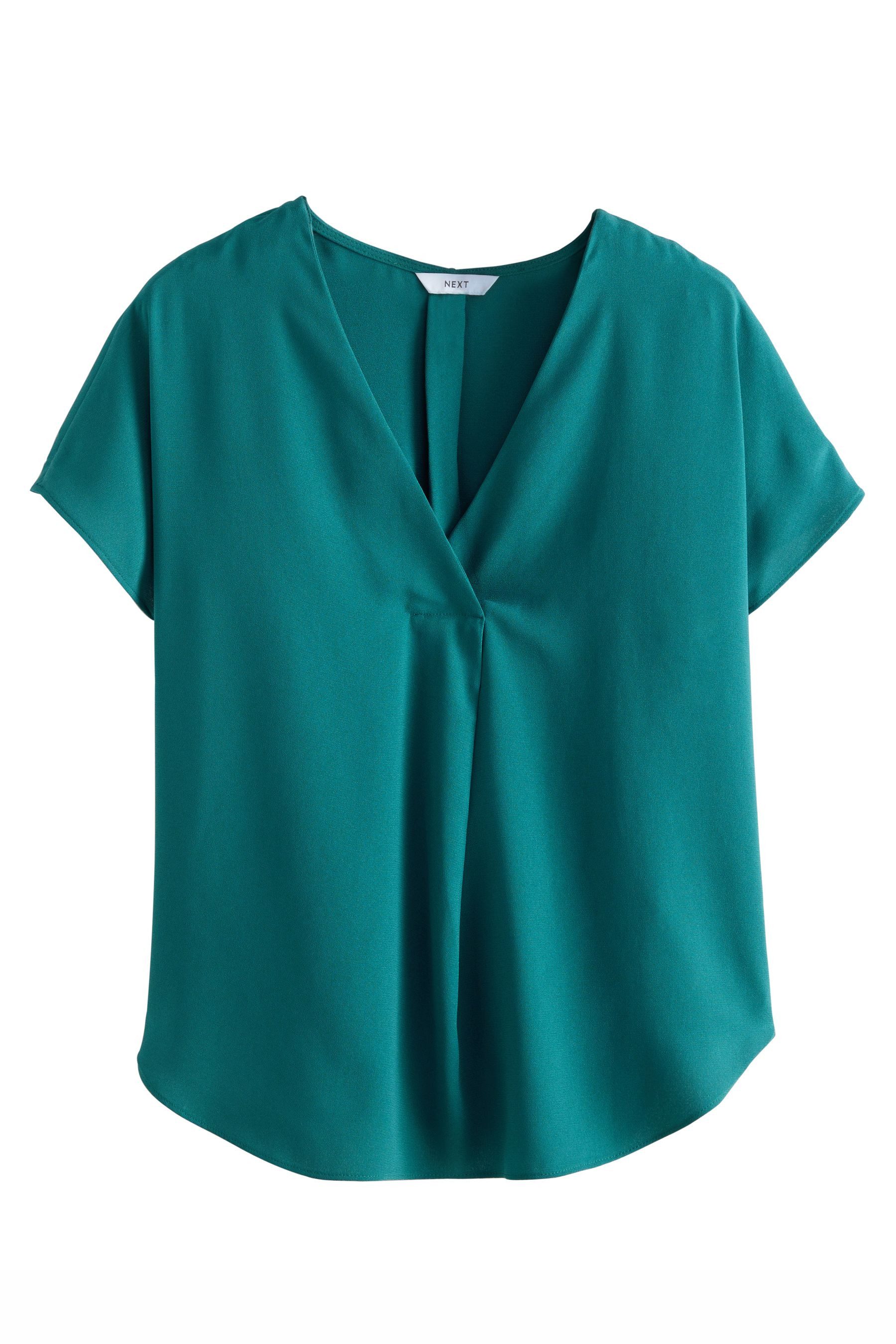 Next Kurzarmbluse Relaxed Fit Schlupfbluse mit V-Ausschnitt (1-tlg) günstig online kaufen