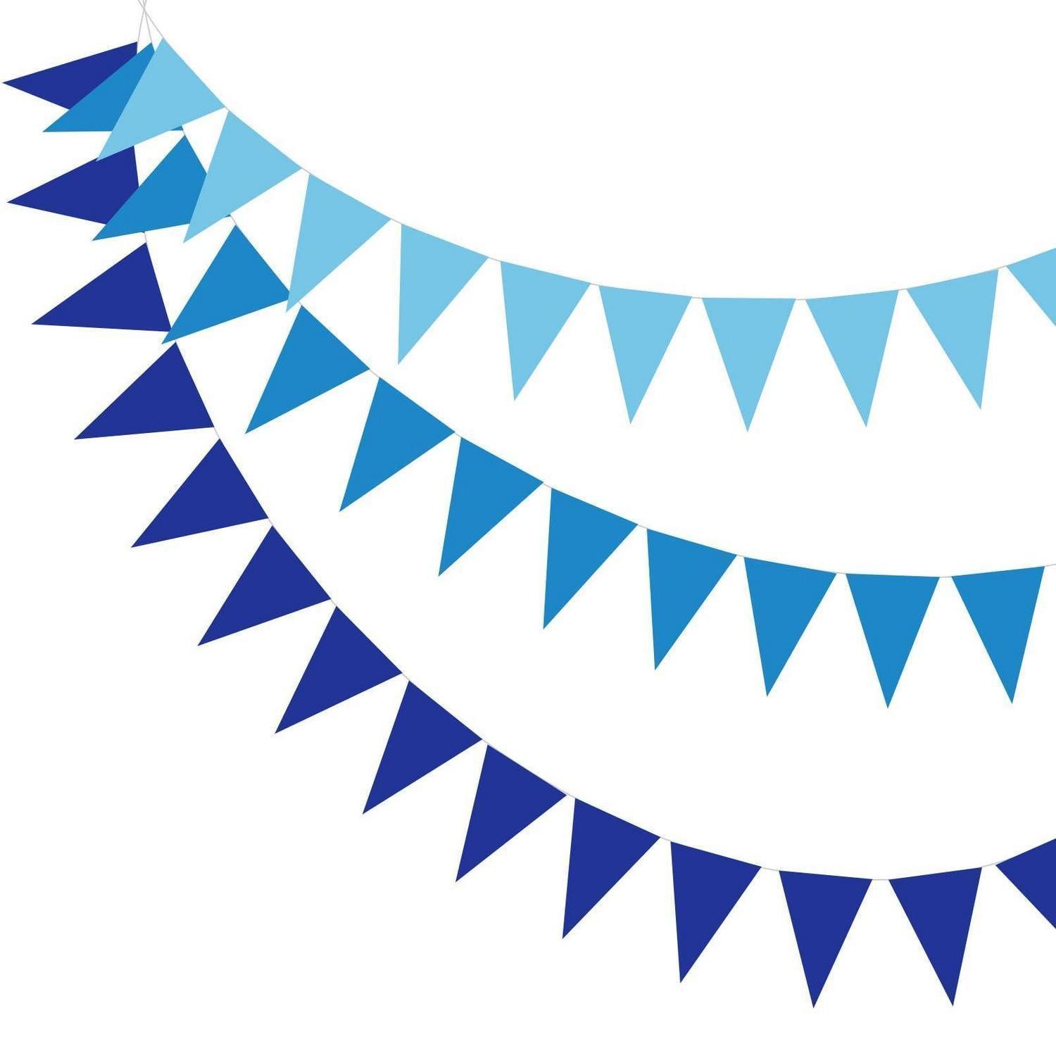LuxusKollektion Wimpelkette Wimpelbanner 49ft Hellblau/Dunkelblau Filz