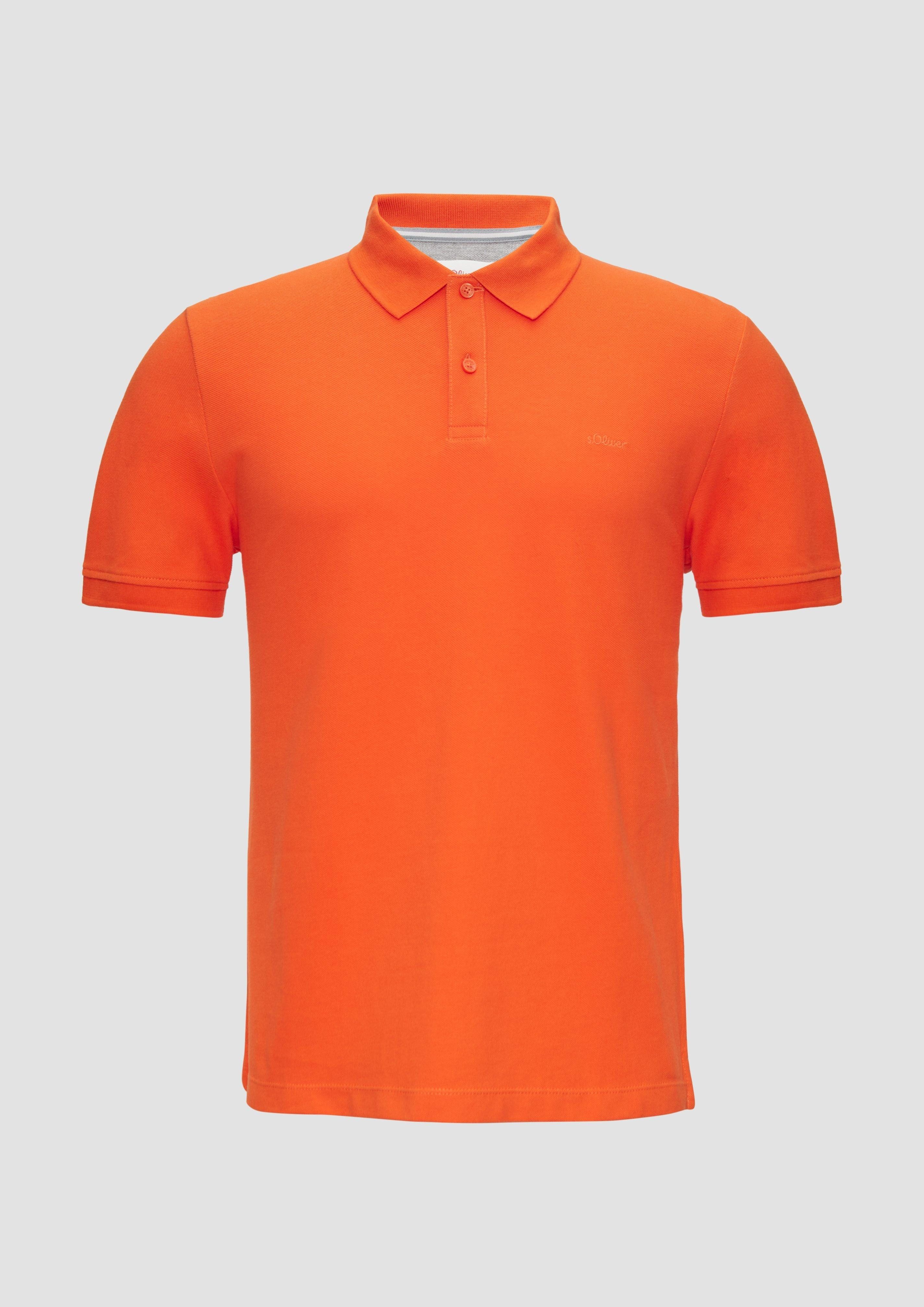s.Oliver Kurzarmshirt Poloshirt aus Baumwollpiqué Stickerei günstig online kaufen