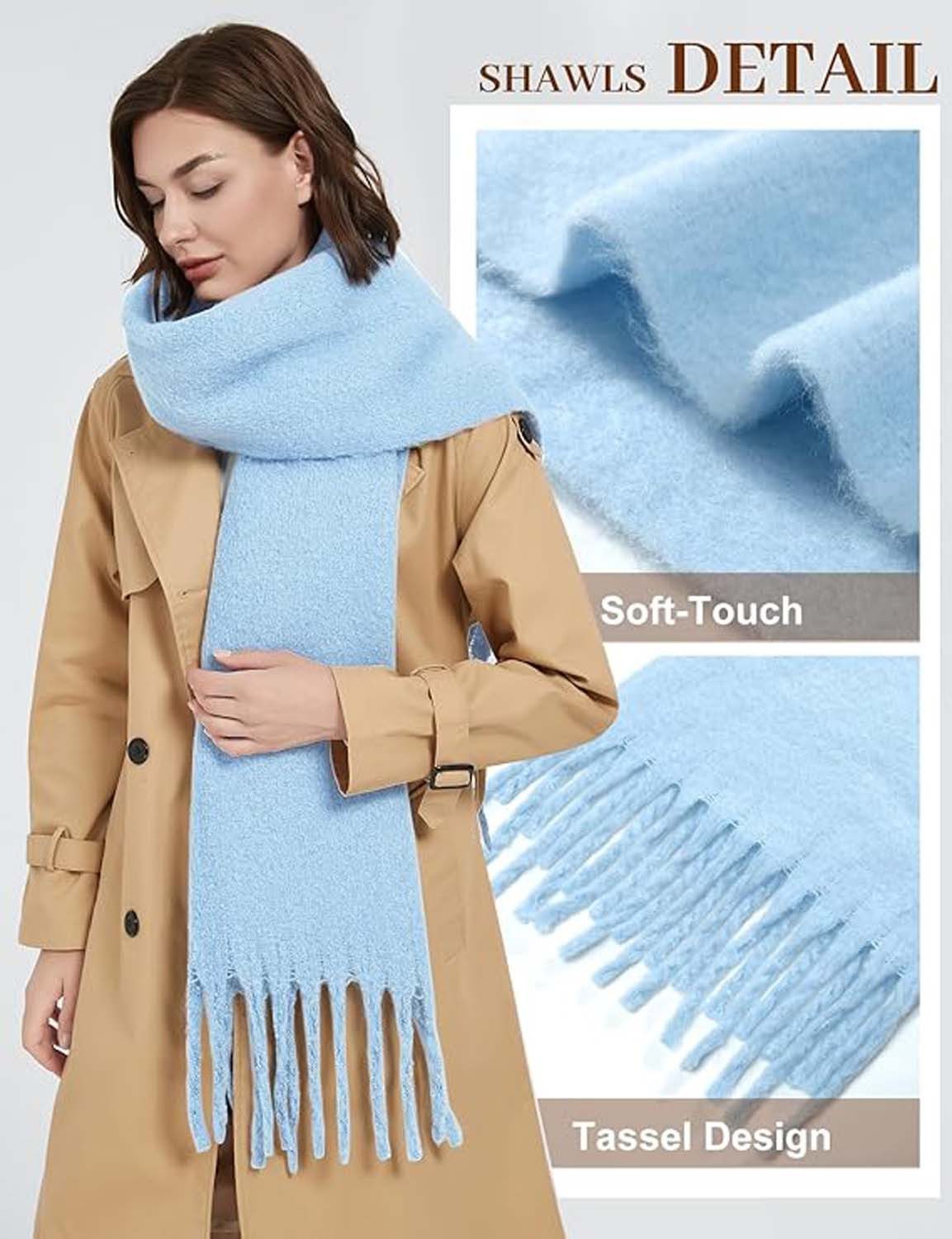 Cachito Modeschal Damen Winter Halstuch Kuschelig Dicker Schal Tücher