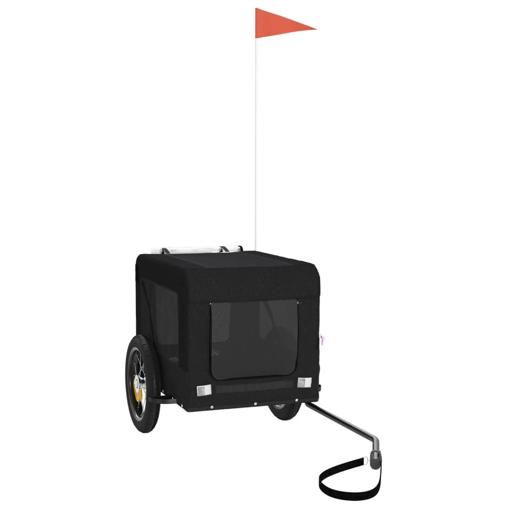 vidaXL Fahrradhundeanhänger Fahrradanhänger Hunde Schwarz Oxford-Gewebe & Eisen