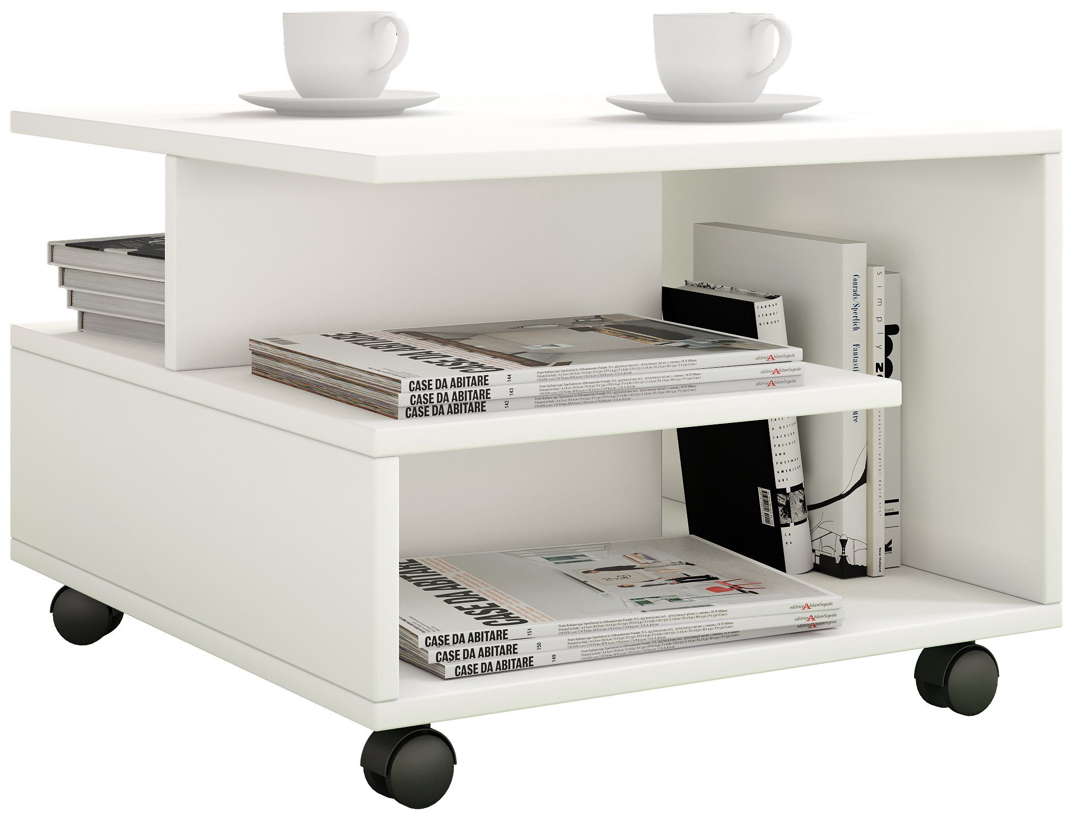 VCM Couchtisch Holz Sofatisch Couchtisch Rollen rollbar Stango S günstig online kaufen