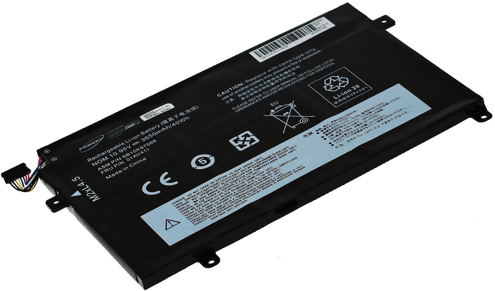 Powery Akku für Lenovo ThinkPad E470 Laptop-Akku 3650 mAh (10.95 V)