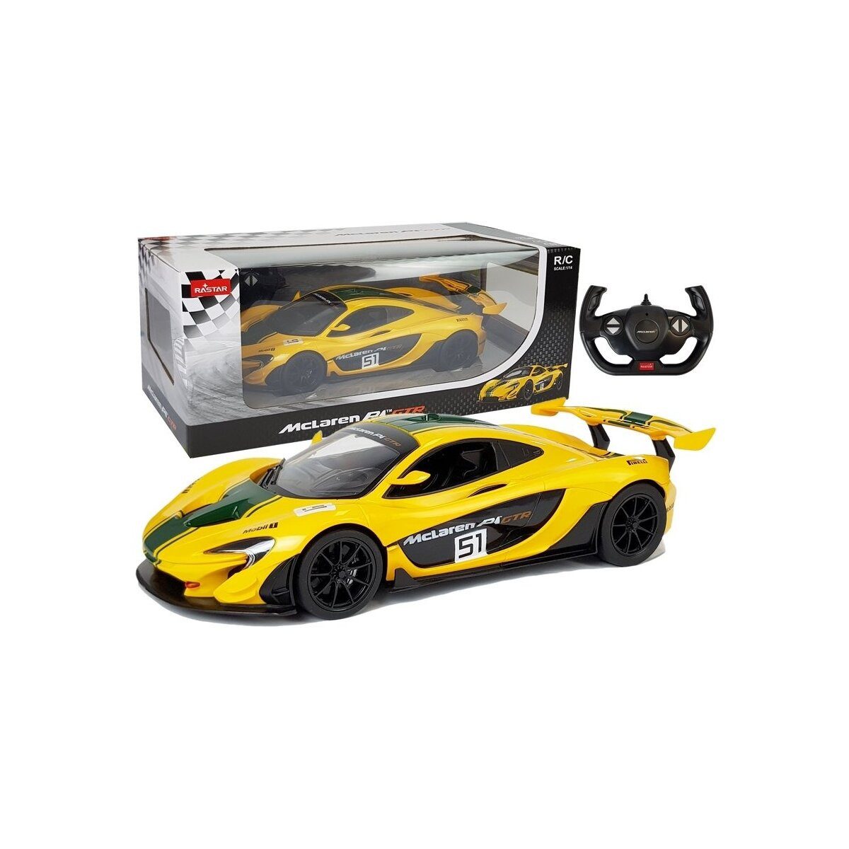Wisam RC-Auto McLaren P1 GTR ferngesteuertes Auto RC Rastar Gelb 1:14