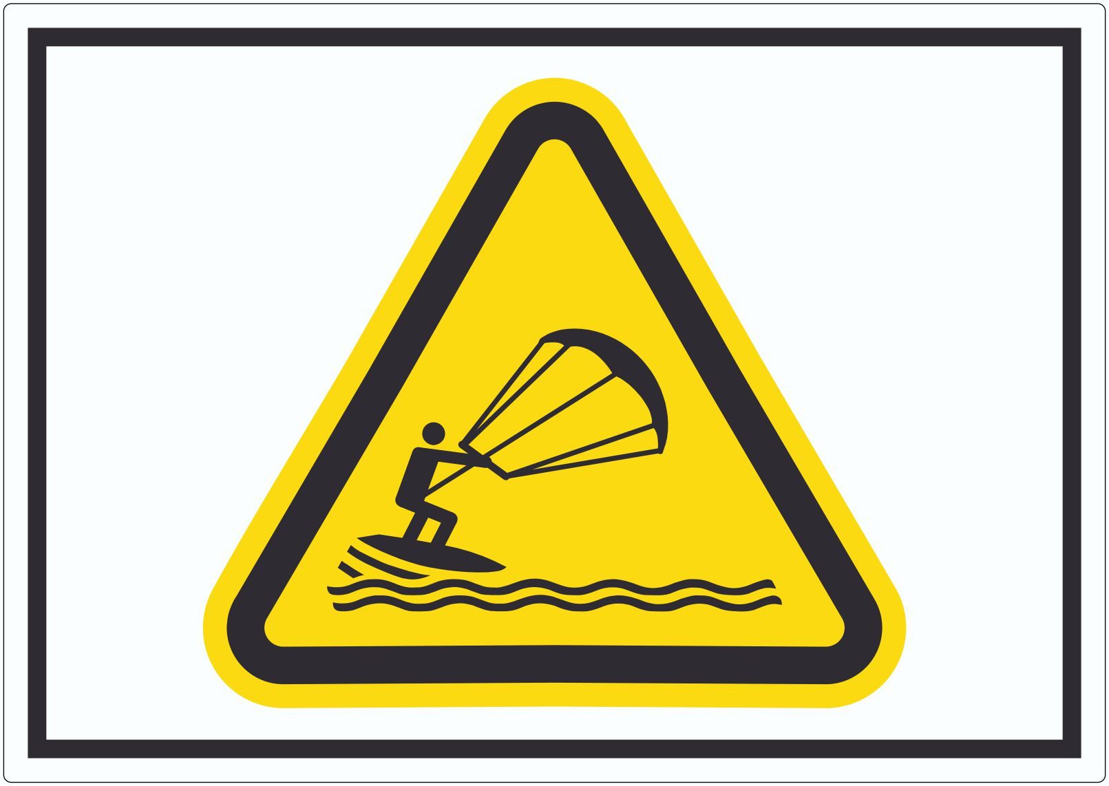 HB-Druck Aufkleber Aufkleber Warnung Kitesurfer Symbol, wetterfest, UV-beständig, kratzfest