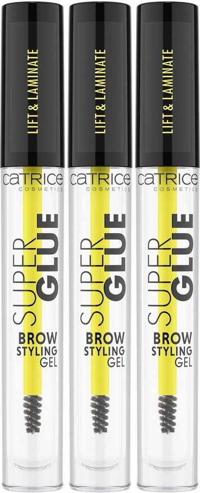 Catrice für Super Gel 3-tlg., Augenbrauen-Gel Styling Halt Gel, Glue Brow ultrastarken Augen-Make-Up, Brow